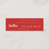 Gemengde tekst rood mini visitekaartje (Voorkant)