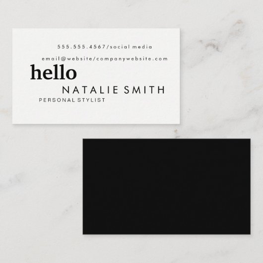 Gemengde tekst visitekaartje (Voorkant / Achterkant)