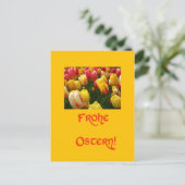 gemengde tulpen - gele oosterprothese in het duits feestdagenkaart (Staand voorkant)