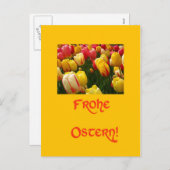 gemengde tulpen - gele oosterprothese in het duits feestdagenkaart (Voorkant / Achterkant)
