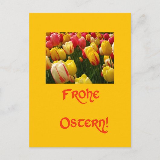 gemengde tulpen - gele oosterprothese in het duits feestdagenkaart (Voorkant)