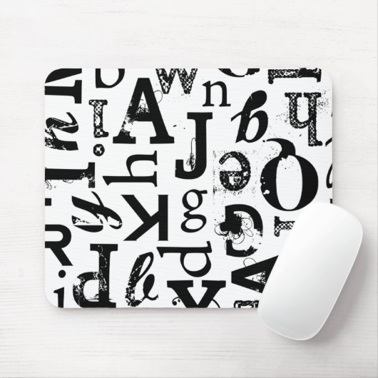 Gemengde Typografie Standard Mousepad Muismat (Met muis)