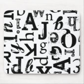 Gemengde Typografie Standard Mousepad Muismat (Voorkant)