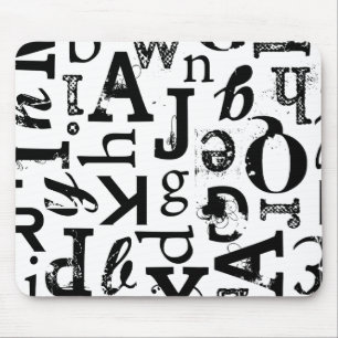 Gemengde Typografie Standard Mousepad Muismat