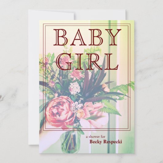Gemengde uitnodiging voor Baby shower Bouquet (Voorkant)