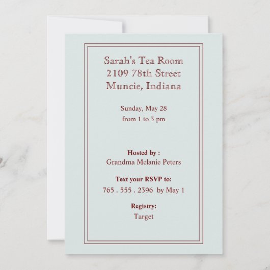 Gemengde uitnodiging voor Baby shower Bouquet (Achterkant)