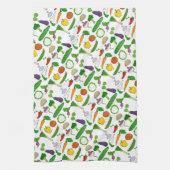 Gemengde Veg geïllustreerd patroon Theedoek (Verticaal)