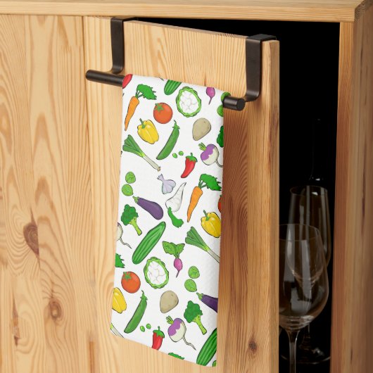 Gemengde Veg geïllustreerd patroon Theedoek (Derde Gevouwen)