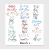 Gemengde verscheidenheid van woorden voor Planners Sticker (Vel)