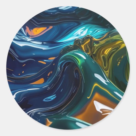 Gemengde Vloeistoffen Ronde Sticker (Voorkant)