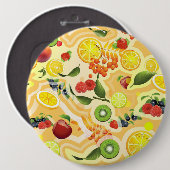 Gemengde vruchten 6 ronde button 6,0 cm (Voorkant /achterkant)