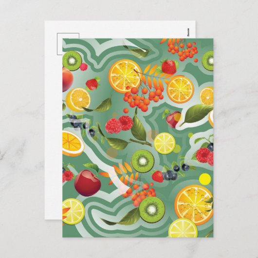 Gemengde Vruchten 7 Feestdagenkaart (Voorkant / Achterkant)