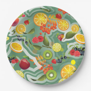 Gemengde vruchten 7 papieren bordje