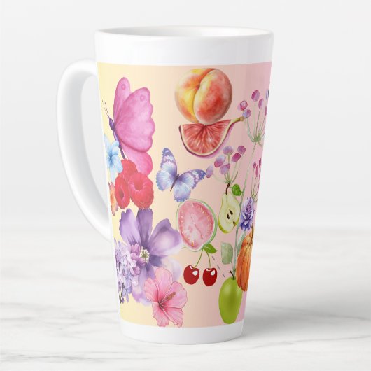 Gemengde vruchten latte mok (Linkerhoek)