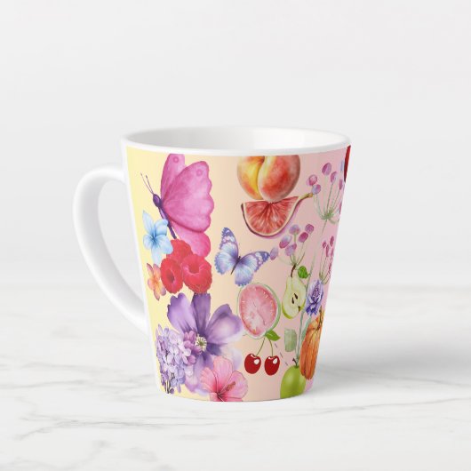 Gemengde vruchten latte mok (Linkerhoek)