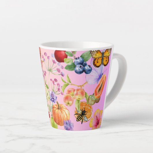 Gemengde vruchten latte mok (Rechterhoek)