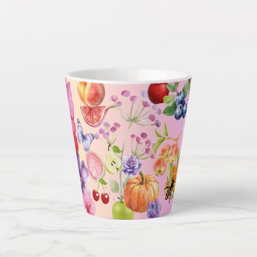 Gemengde vruchten latte mok (Voorkant)