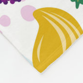 Gemengde vruchten met witte achtergrond paarse roz fleece deken (Hoek)