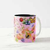 Gemengde vruchten tweekleurige koffiemok (Voorkant rechts)