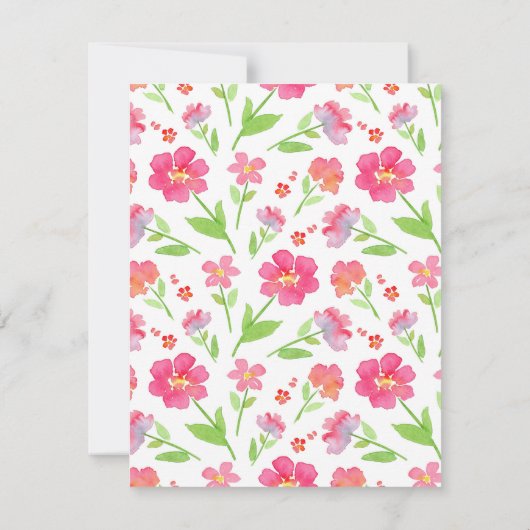 Gemengde Waterverf bloemen 2 Kaart (Achterkant)