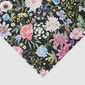 Gemengde Waterverf Garden Flowers Black Tissuepapier (Detail)