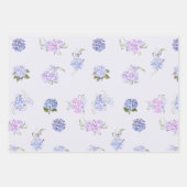 Gemengde Waterverf Roze en Paarse hydrangebloemen Inpakpapier Vel (Voorkant 3)