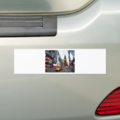 Gemengde wereld! - New York City en Londen Bumpersticker (Op auto)