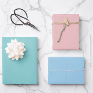 Gemengde wikkelbladen Roze - Blauw - Turquoise Inpakpapier Vel