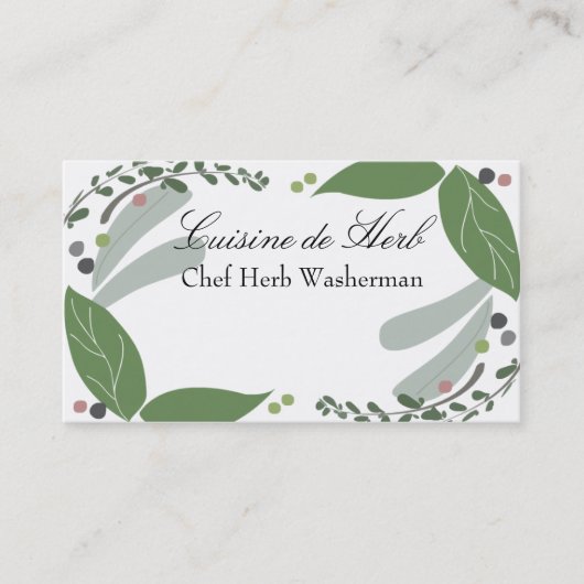 Gemengde wilde kruiden kok-visitekaartjes... visitekaartje (Voorkant)