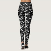 Gemengde witte snorren zwart patroon leggings (Achterkant)