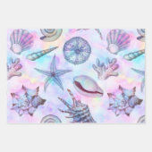 Gemengde zeevissen, schelpen, krab, kwallen inpakpapier vel (Voorkant 2)