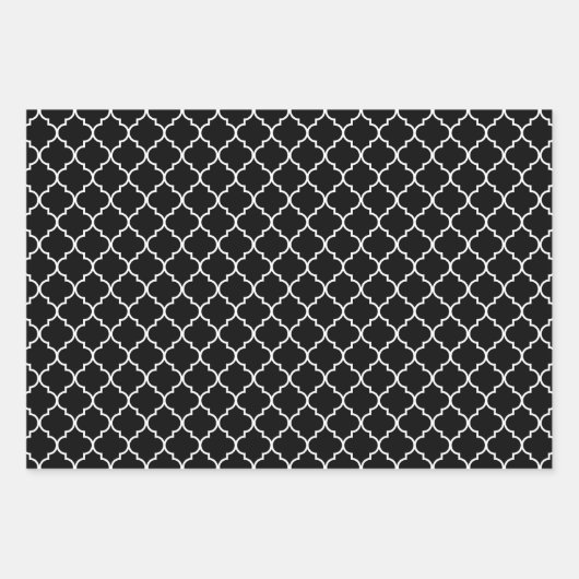 Gemengde zwarte en witte geometrische patronen inpakpapier vel (Voorkant)