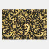 Gemengde zwarte, gouden en Paarse klassieke Paisle Inpakpapier Vel (Voorkant 2)