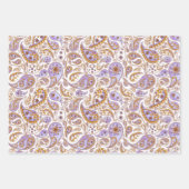 Gemengde zwarte, gouden en Paarse klassieke Paisle Inpakpapier Vel (Voorkant)