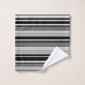 Gemengde zwarte grijzen met strips bad handdoek (Wasdoekje)