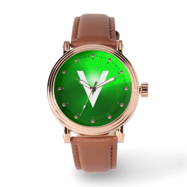 GEMERALD GEMSTONE MONOGRAM, AFGEDRUKT HORLOGE (Voorkant)