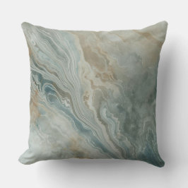 Gemerbreerd Zee Blauw Groen Beige Crème Kustprint Kussen