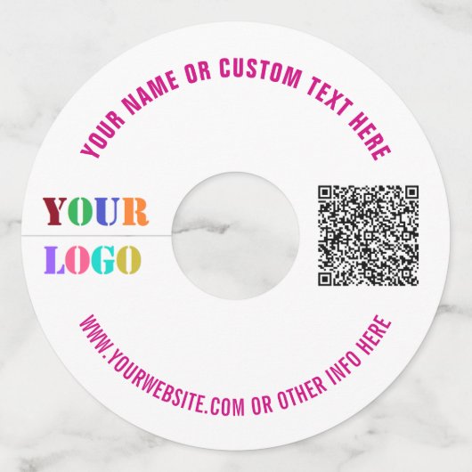 Gemerkeerde Aangepaste Logo Tekst QR Code Wijn Gla Wijnglaslabel (Voorkant)