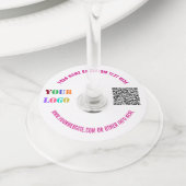 Gemerkeerde Aangepaste Logo Tekst QR Code Wijn Gla Wijnglaslabel (Dichtbij)