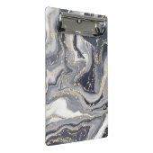 Gemerkt Grijs, Wit en Goud Mini Klembord (Schuin)