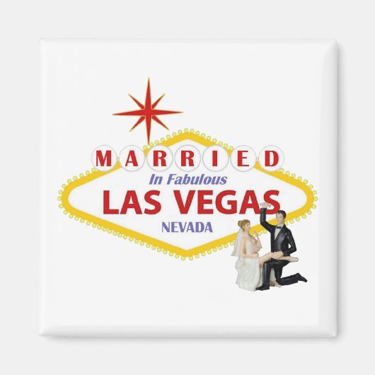 GEMERKT in Fabulous Las Vegas met Bride & Groom M Magneet (Voorkant)