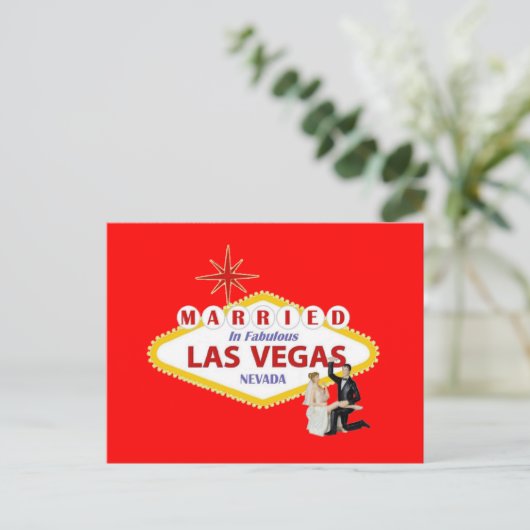GEMERKT in Fabulous Las Vegas met Bride & Groom P Briefkaart (Staand voorkant)