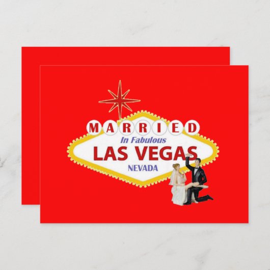 GEMERKT in Fabulous Las Vegas met Bride & Groom P Briefkaart (Voorkant / Achterkant)