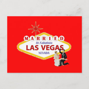 GEMERKT in Fabulous Las Vegas met Bride & Groom P Briefkaart