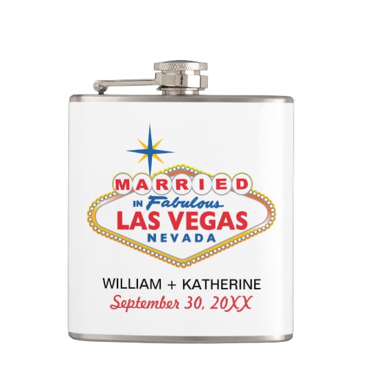 GEMERKT IN LAS VEGAS Flask Bridal Party Gift Heupfles (Voorkant)