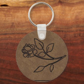 GEMERKT LEER Roze Sleutelhanger (Voorkant)