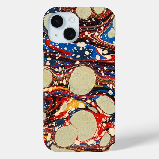 GEMERKT PAPIER, ABSTRACT BLAUW, ZWIRLS, WITTE CIRC Case-Mate iPhone CASE (Achterkant)