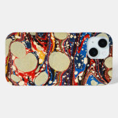 GEMERKT PAPIER, ABSTRACT BLAUW, ZWIRLS, WITTE CIRC Case-Mate iPhone CASE (Achterkant (horizontaal))