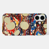 GEMERKT PAPIER, ABSTRACT BLAUW, ZWIRLS, WITTE CIRC Case-Mate iPhone CASE (Achterkant (horizontaal))