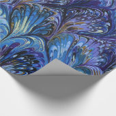 GEMERKT PAPIER, ABSTRACT BLAUWE PATROON, SWIRLS CADEAUPAPIER (Hoek)